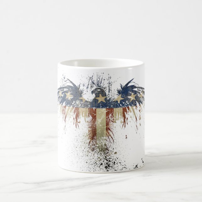 American Flag Eagle Star Morphing Coffee Mug (Center)