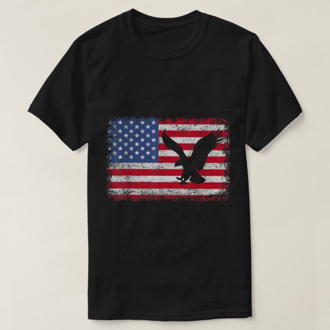 American Flag Eagle  T-Shirt (Design Front)