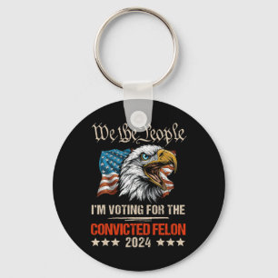 American Flag Eagle Trump 2024 We The People Vote Keychain