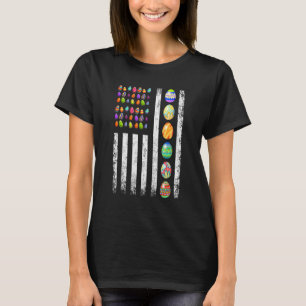 American Flag Easter Day  Vintage Egg Men Women Ki T-Shirt