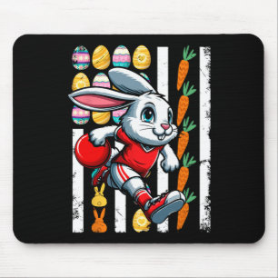 American Flag Easter Eggs Bunny Playing Bowling Pl Mouse Pad