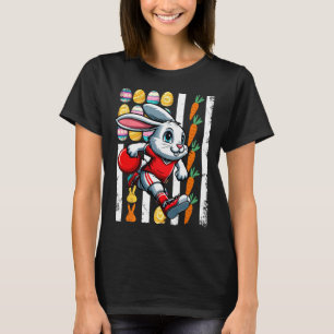 American Flag Easter Eggs Bunny Playing Bowling Pl T-Shirt