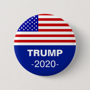 American flag & editable Trump 2020 2 Inch Round Button