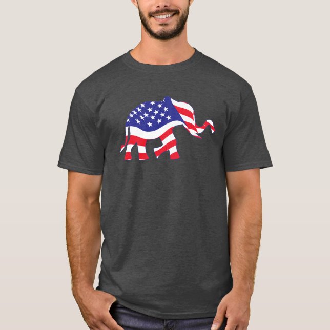American Flag Elephant T-Shirt (Front)