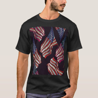 American flag embroidery: patriotic pattern. T-Shirt