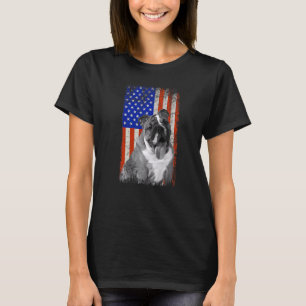 American Flag English Bulldog Dog Dad Mom Puppy Pa T-Shirt