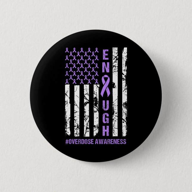 American Flag Enough Endoverdose International Awa 2 Inch Round Button (Front)