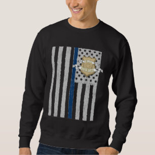American Flag Essential Police Law Enforcement Pat Sweatshirt