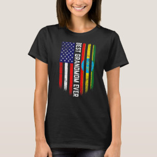 American Flag & Ethiopia Flag Best Grandmom Ever F T-Shirt