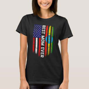 American Flag & Ethiopia Flag Best Mom Ever Family T-Shirt