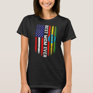 American Flag & Ethiopia Flag Best Mom Ever Family T-Shirt