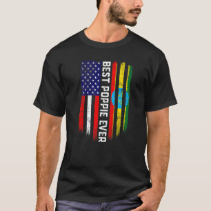 American Flag & Ethiopia Flag Best Poppie Ever Fam T-Shirt