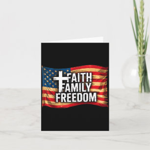 American Flag Faith Family Dom Christian  Card