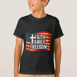 American Flag Faith Family Freedom Christian T-Shirt