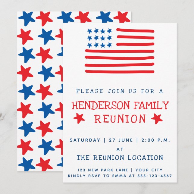 American Flag | Family Reunion Invitation (Front/Back)