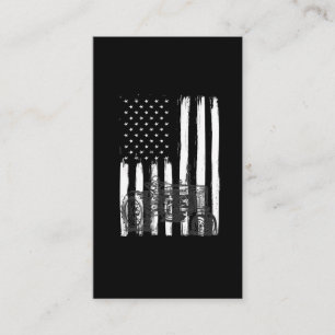 American Flag Farm Tractor Patriotic US Farming Business Card