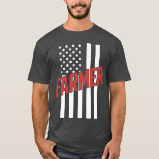 American Flag Farmer Country Farming Farm Patrioti T-Shirt