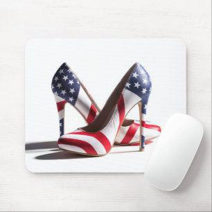 American Flag Fashion Pumps Mouse Pad