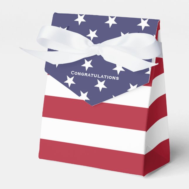 American Flag  Favor Box (Front Side)