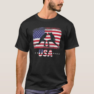 American Flag Fencing Usa Patriotic Team T-Shirt