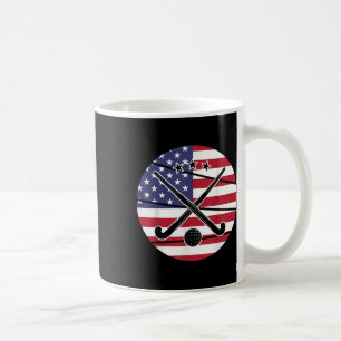 American Flag Field Hockey Player Coffee Mug