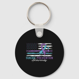 American Flag Fight Suicide Prevention Awareness R Keychain