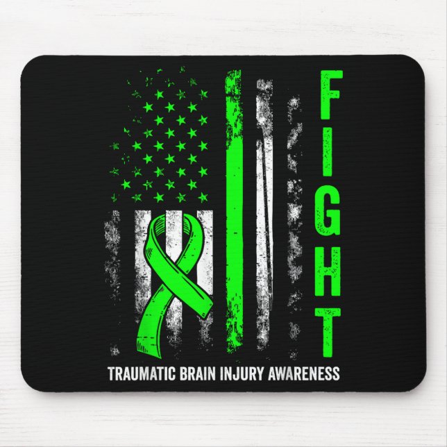 American flag fight traumatic brain injury mouse pad (Front)