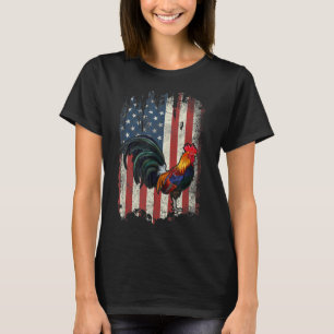 American Flag Fighting Rooster Chicken T-Shirt