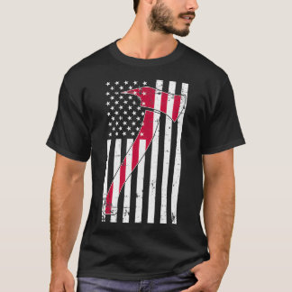 American Flag Firefighter Axe for Men and Women 4 T-Shirt
