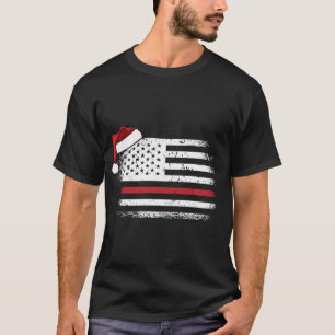 American Flag Firefighter Christmas Pajama Cool Xm T-Shirt
