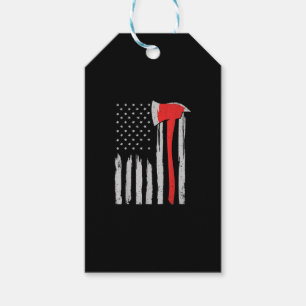American Flag Firefighter Red Firefighter Gift Tags