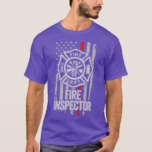 American Flag Firefighter Red Thin Line Fire Inspe T-Shirt