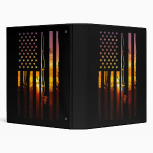 American Flag Fish Fisher Fisherman Funny Bass Fis Binder