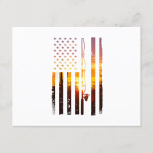 American Flag Fish Fisher Fisherman Funny Bass Fis Enclosure Card