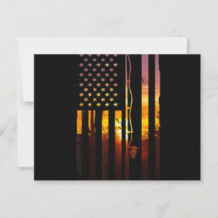 American Flag Fish Fisher Fisherman Funny Bass Fis Postcard