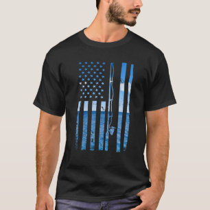 American Flag Fish Fisher Fisherman Funny Bass Fis T-Shirt