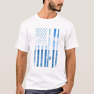 American Flag Fish Fisher Fisherman Funny Bass Fis T-Shirt