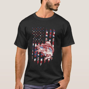 American Flag Fish Shirt - Patriotic Fishing T-Shi