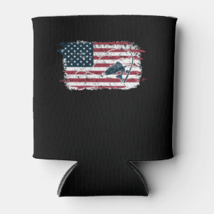 American Flag Fishing Can Cooler