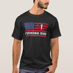 American Flag Fishing Dad Father's Day Raglan Base T-Shirt