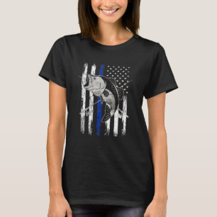 American Flag Fishing - For Largemouth Bass Fisher T-Shirt