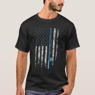 American Flag Fishing Lover Vintage Bass Fishing R T-Shirt