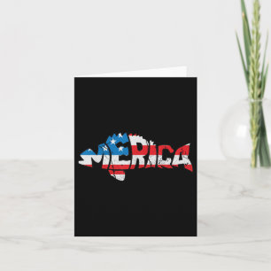 American Flag Fishing Lovers Fisherman Funny Fishi Card