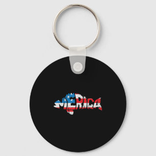 American Flag Fishing Lovers Fisherman Funny Fishi Keychain