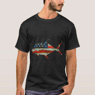 American Flag Fishing Lovers Fisherman Funny Fishi T-Shirt