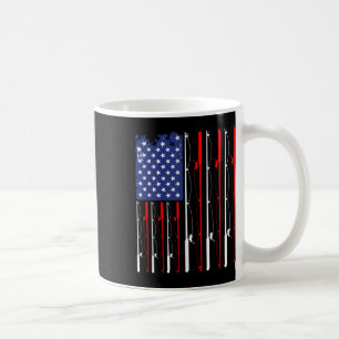 American Flag Fishing Rod Fishing Lover Coffee Mug