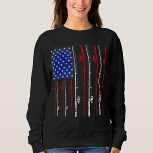 American Flag Fishing Rod Fishing Lover Sweatshirt