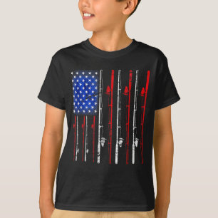 American Flag Fishing Rod Fishing Lover T-Shirt