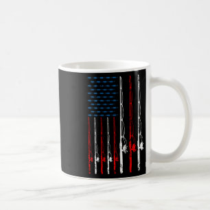 American Flag Fishing Rod Fishing Lover Vintage Fi Coffee Mug
