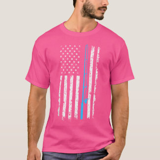 American Flag Fishing Rod T-Shirt